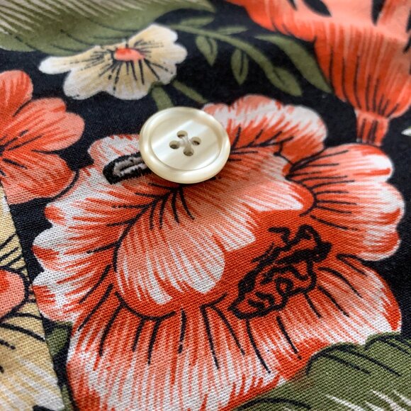 Geometry Floral Double Breasted Button Up Blouse Top Whimsigoth Cottagecore Boho - Picture 7 of 12